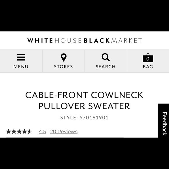 WHBM Cable-Front Cowlneck Pullover Sweater Large - Picture 11 of 11
